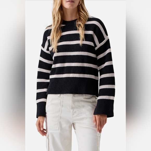 Sanctuary Sweaters - Sanctuary Black and Cream Soft Knit Chenille Sweater -- Size L
